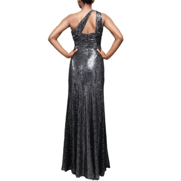 Rene Ruiz One Shoulder Twist Front Ombre Sequin Gown Size 10 - Picture 2 of 12